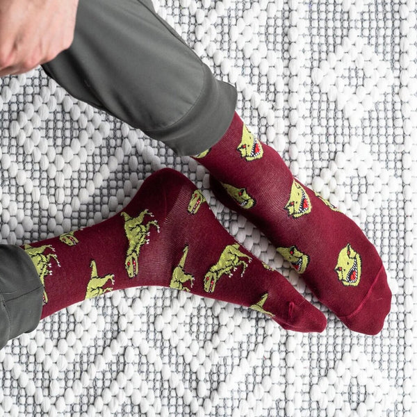 Friday Sock Co. Men's Dino Face & Side Socks