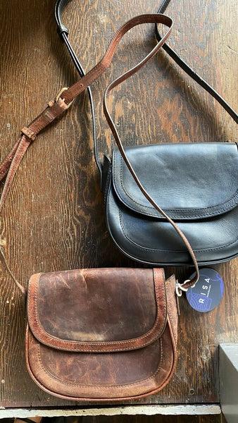 RISA 'Jones' Crossbody Bag with Suede Lining - Black