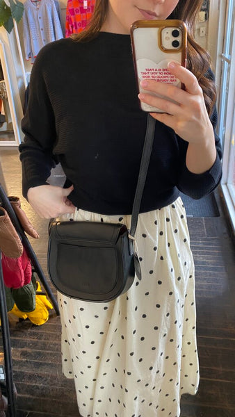 RISA 'Jones' Crossbody Bag with Suede Lining - Black