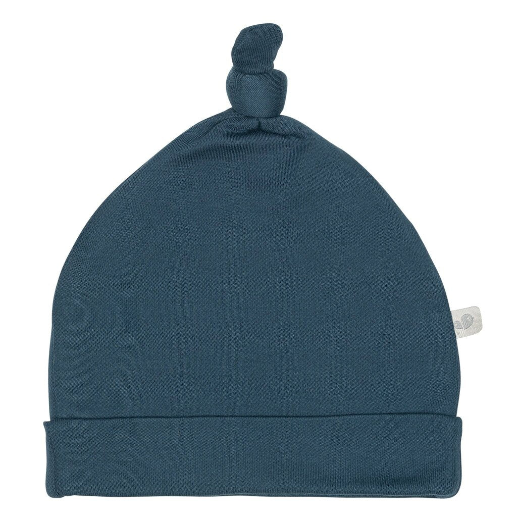Perlimpinpin Newborn Bamboo Knotted Hat - Denim