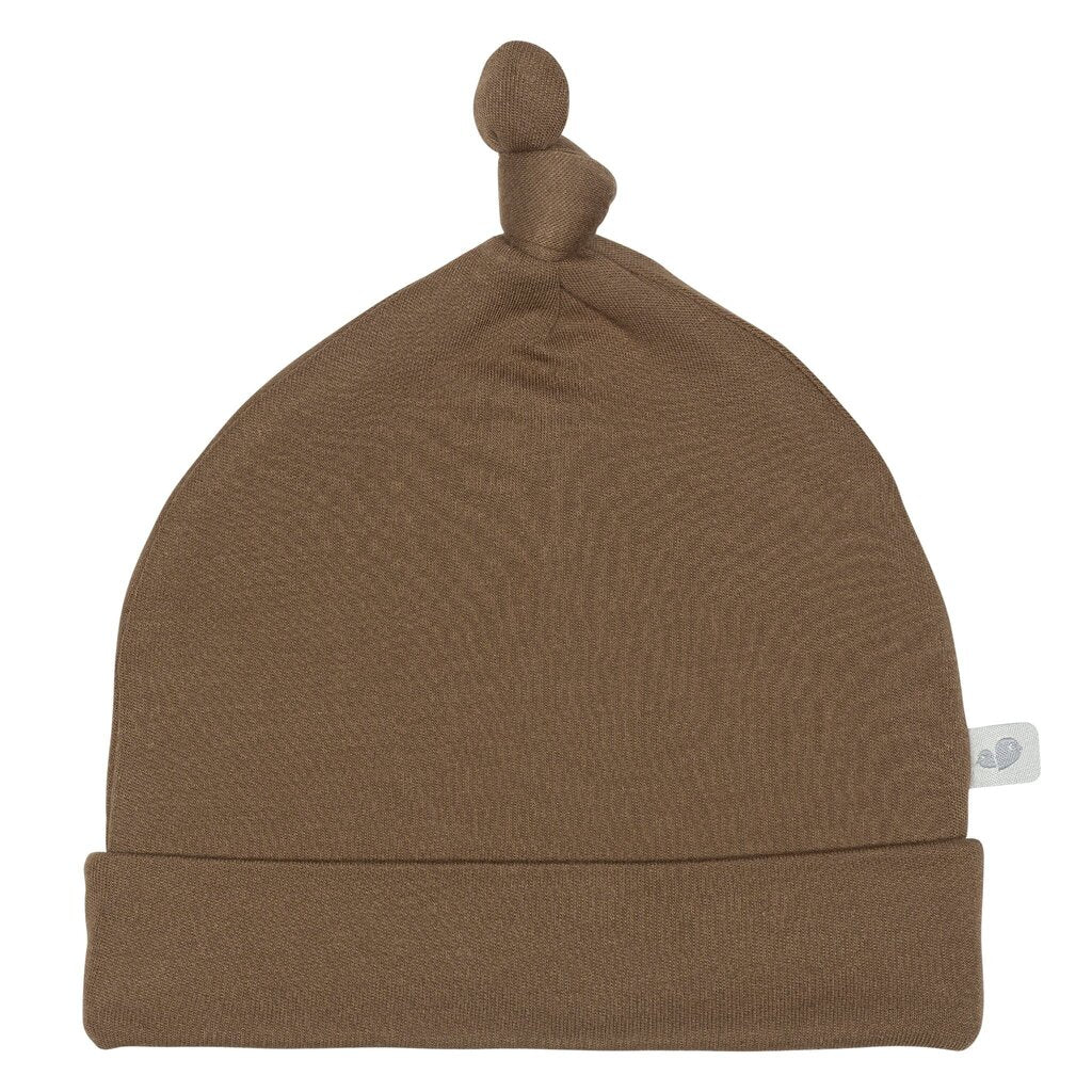 Perlimpinpin Newborn Bamboo Knotted Hat - Moka