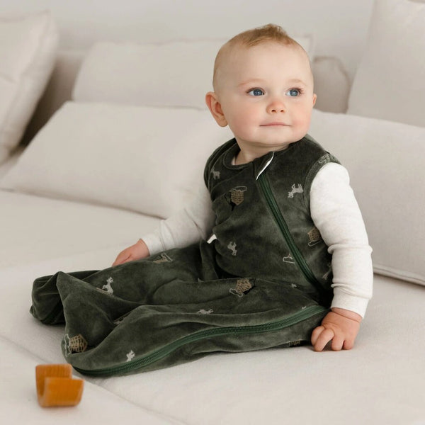 Perlimpinpin Velvet Sleep Sack - Forest