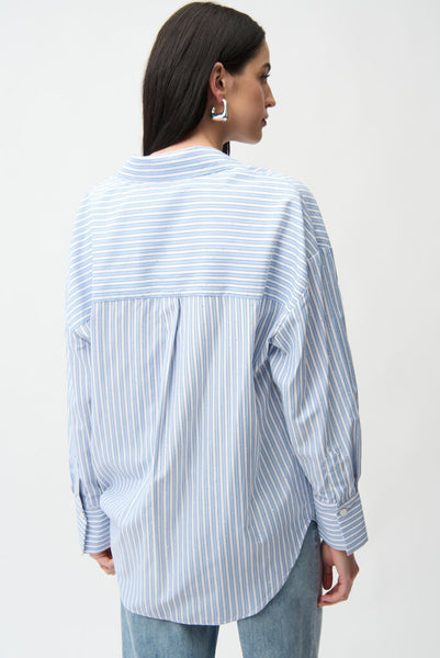 Joseph Ribkoff 261931 Tencel Stripe Boxy Blouse
