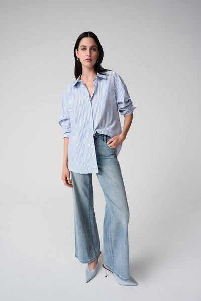 Joseph Ribkoff 261931 Tencel Stripe Boxy Blouse