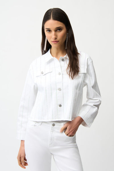 Joseph Ribkoff 261973 Denim Jacket with Rhinestones