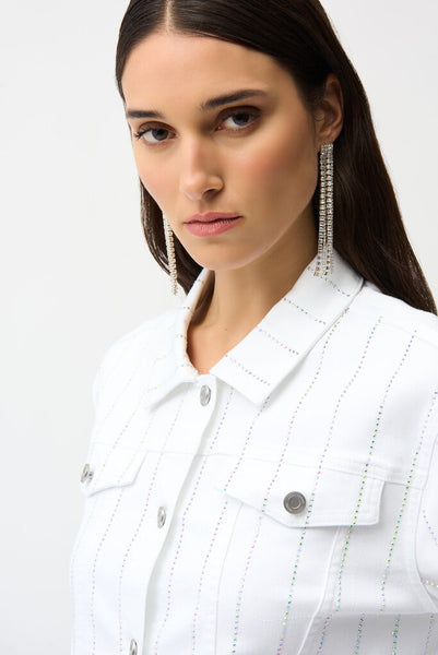 Joseph Ribkoff 261973 Denim Jacket with Rhinestones