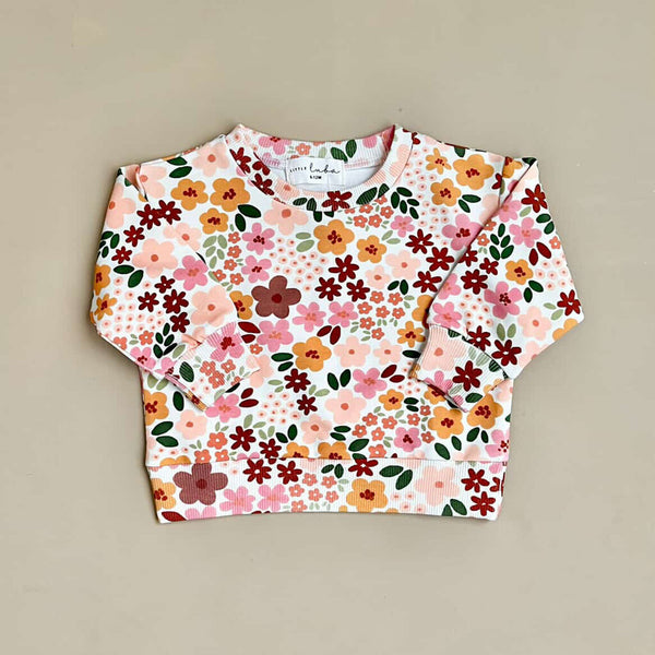 Little Luba Pink Ditsy Floral Sweater