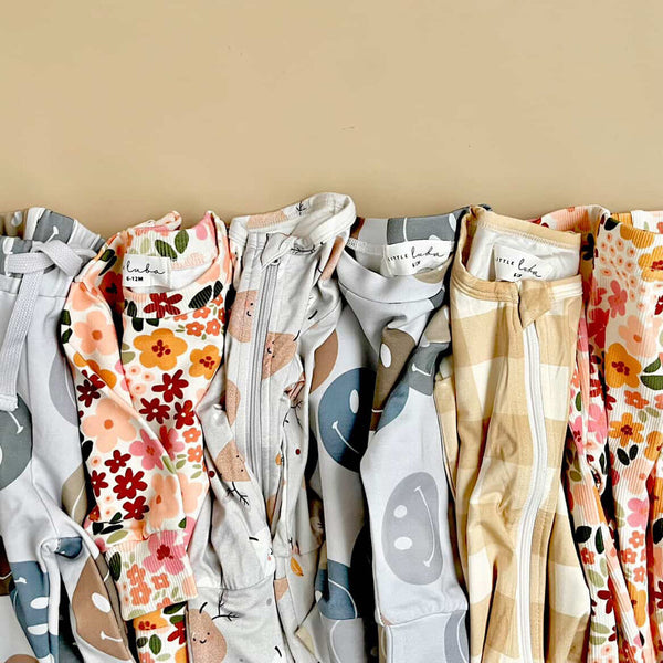 Little Luba Pink Ditsy Floral Ribbed Leggings