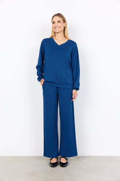Soyaconcept 'Banu' V-Neck Sweatshirt - Estate Blue