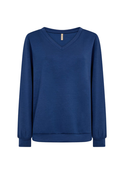 Soyaconcept 'Banu' V-Neck Sweatshirt - Estate Blue