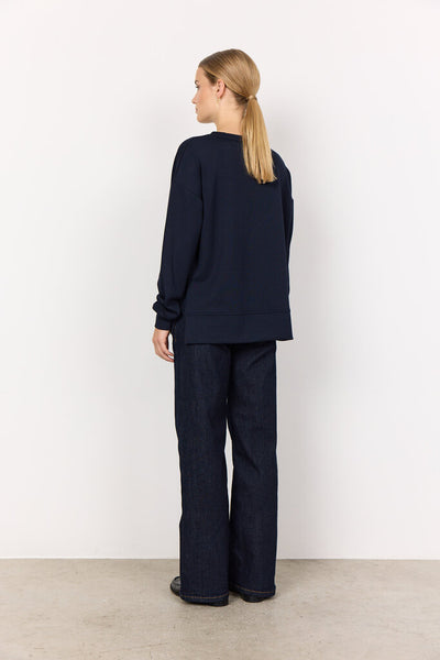 Soyaconcept 'Banu' Sweatshirt with Side Slits - Navy