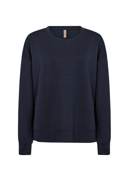 Soyaconcept 'Banu' Sweatshirt with Side Slits - Navy