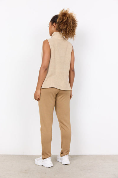 Soyaconcept 'Julia' 1/4 Zip Pullover Knit Vest - Sand