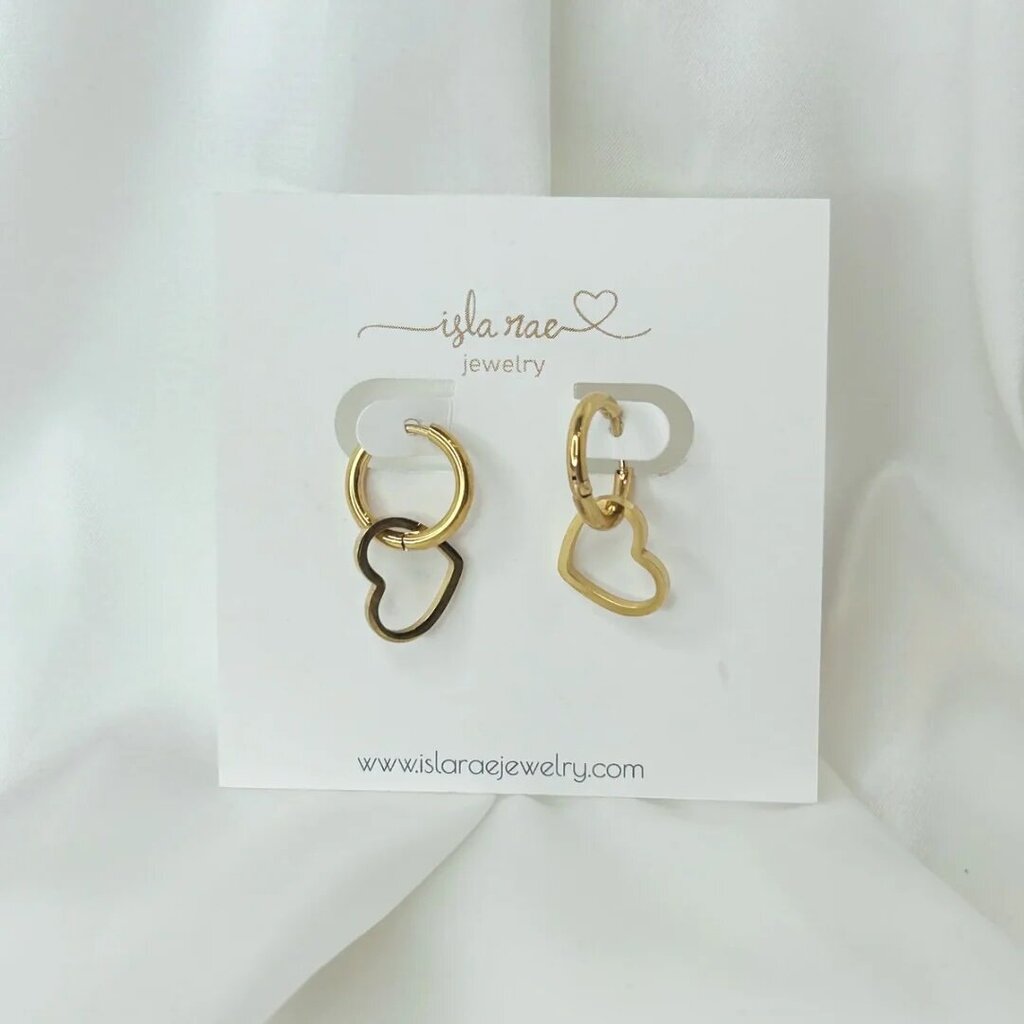 Isla Rae Everyday Hoop with Hollow Heart Charm
