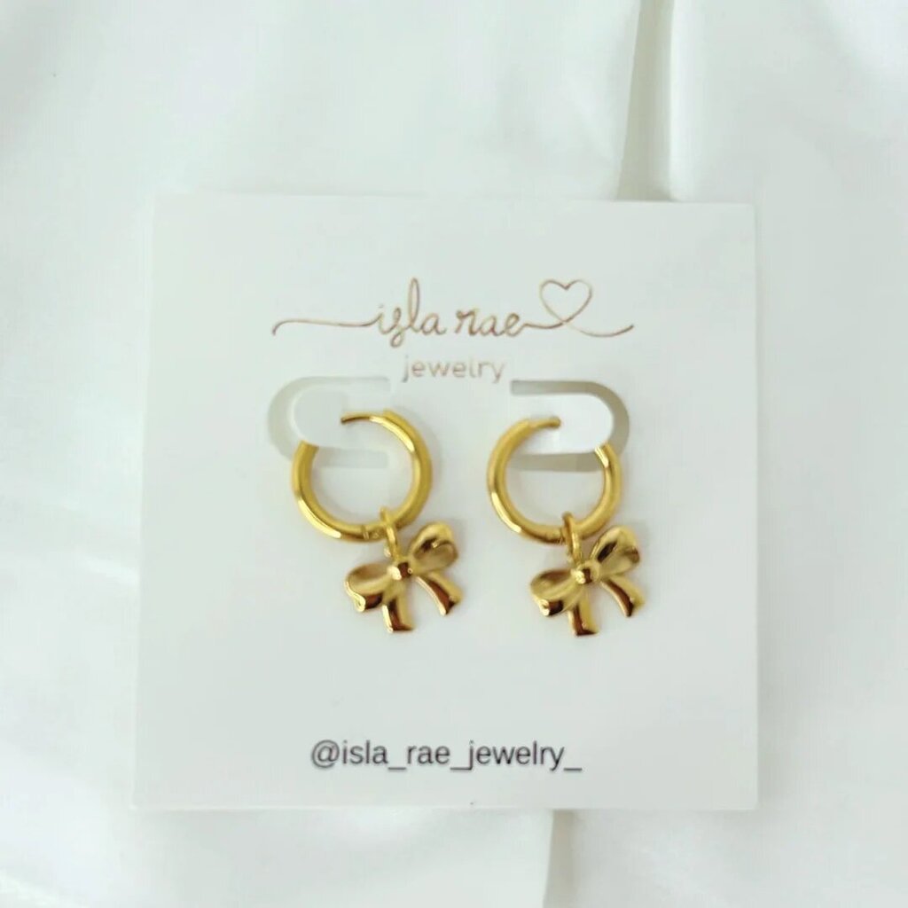 Isla Rae Everyday Hoop with Bow Charm