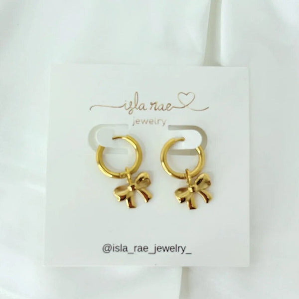 Isla Rae Everyday Hoop with Bow Charm