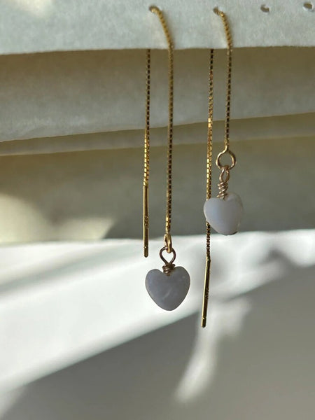 Isla Rae 'Snow Heart' Ear Threads