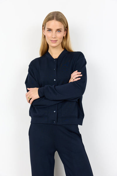 Soyaconcept 'Banu' Snap Button Jacket - Navy