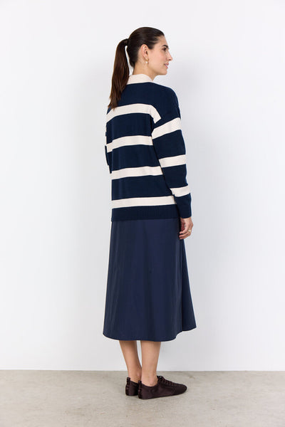 Soyaconcept 'Kanita' Navy Stripe Top with Collar