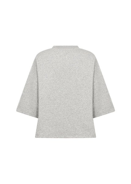 Soyaconcept 'Angelin' Short Sleeve Sweater Top - Light Grey Melange