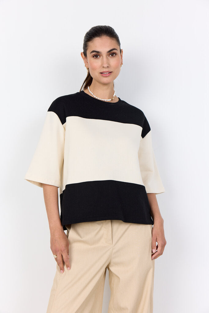 Soyaconcept 'Angelin' Cream Colour Block Top