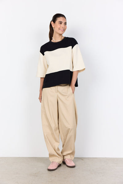 Soyaconcept 'Angelin' Cream Colour Block Top