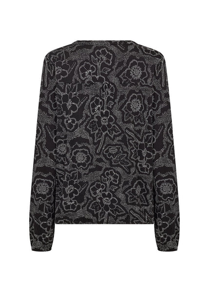Soyaconcept 'Marica' Black Floral Dotted Pattern Blouse