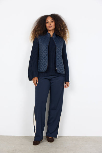 Soyaconcept 'Benete' Navy Quilted Short Vest