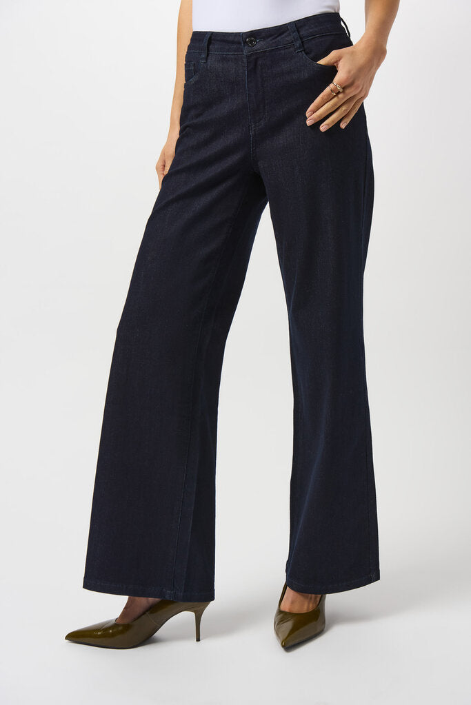 Joseph Ribkoff 'Goldie' Classic Wide-Leg Stretch Jeans - Dark Denim Blue