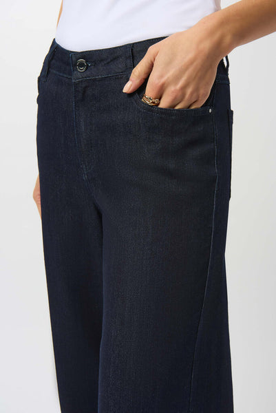 Joseph Ribkoff 'Goldie' Classic Wide-Leg Stretch Jeans - Dark Denim Blue
