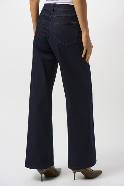 Joseph Ribkoff 'Goldie' Classic Wide-Leg Stretch Jeans - Dark Denim Blue