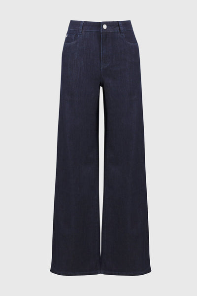 Joseph Ribkoff 'Goldie' Classic Wide-Leg Stretch Jeans - Dark Denim Blue