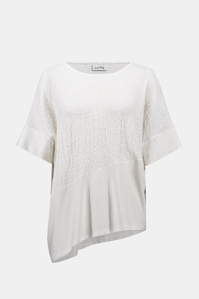 Joseph Ribkoff 261280 Seersucker Asymmetrical Top