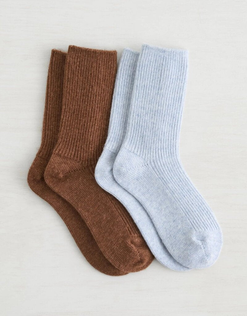 Lemon Blue/Brown Bonfire Boot Sock - 2 Pack