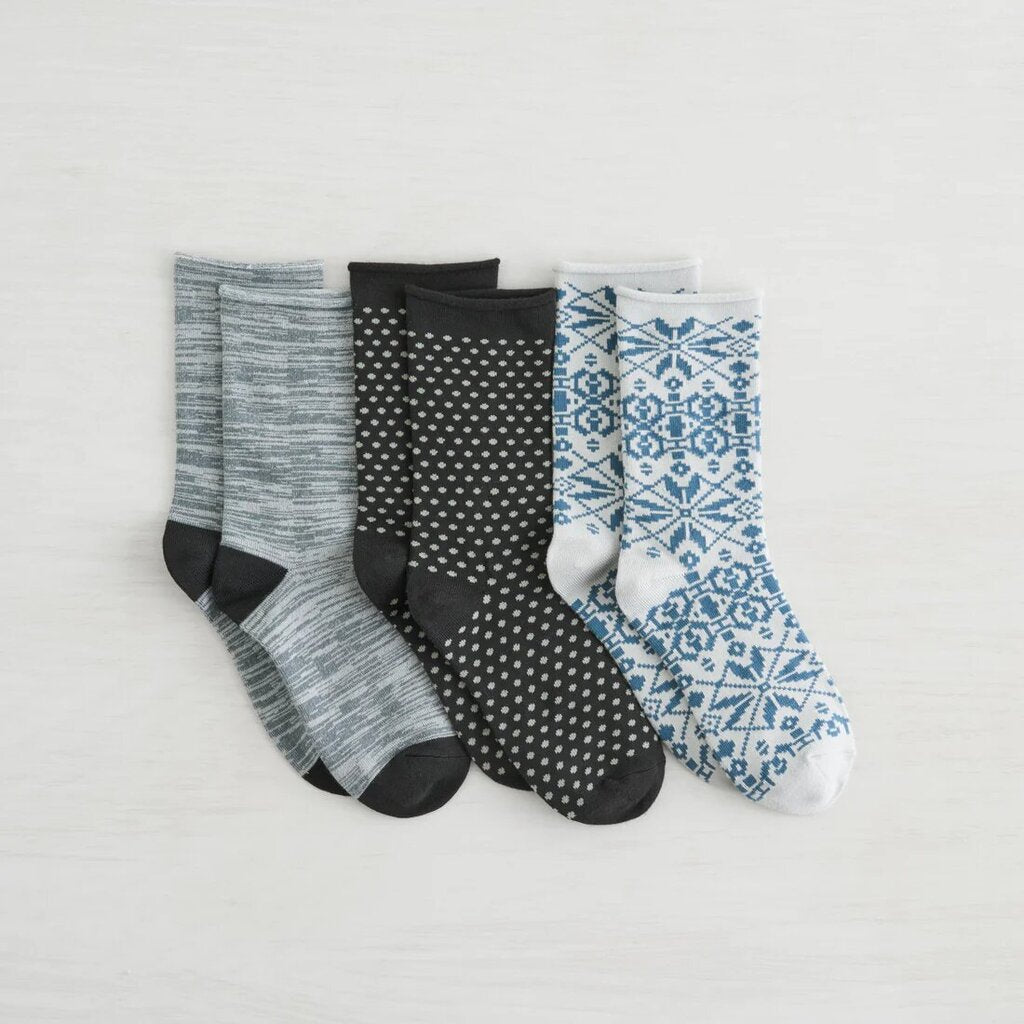 Lemon Blue/Navy Recycled Powder Crew Sock - 3 Pack