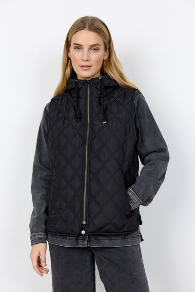 Soyaconcept 'Fenya' Quilted Vest - Black