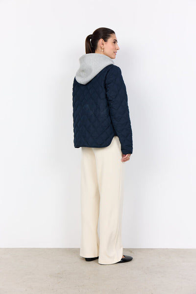 Soyaconcept 'Fenya' Quilted Jacket with Hood - Navy