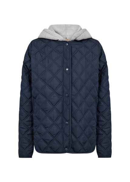 Soyaconcept 'Fenya' Quilted Jacket with Hood - Navy