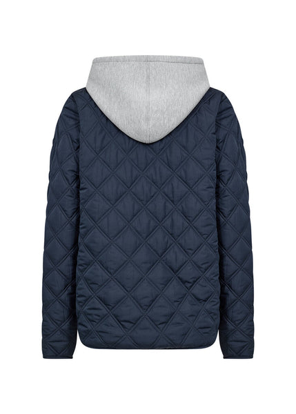 Soyaconcept 'Fenya' Quilted Jacket with Hood - Navy