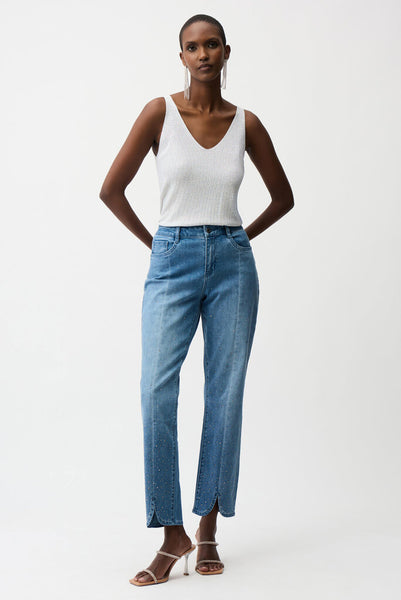 Joseph Ribkoff 252915 Metallic Knit Camisole - Vanilla