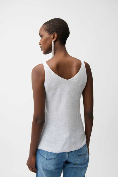 Joseph Ribkoff 252915 Metallic Knit Camisole - Vanilla