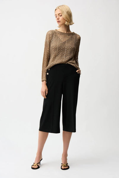 Joseph Ribkoff 261105 Silky Knit Pull-On Culotte - Black
