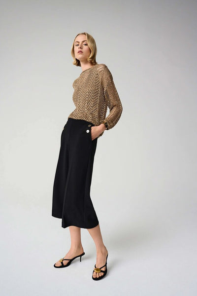 Joseph Ribkoff 261105 Silky Knit Pull-On Culotte - Black