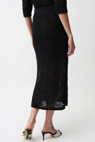 Joseph Ribkoff 261928 Open Stich Pencil Skirt - Black