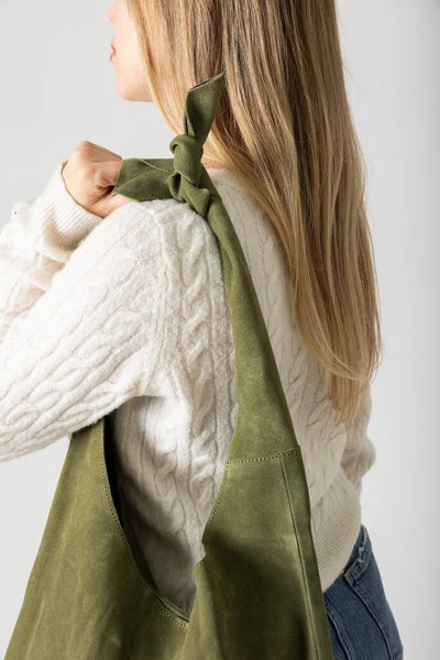 RISA Knot Tote - Olive Suede