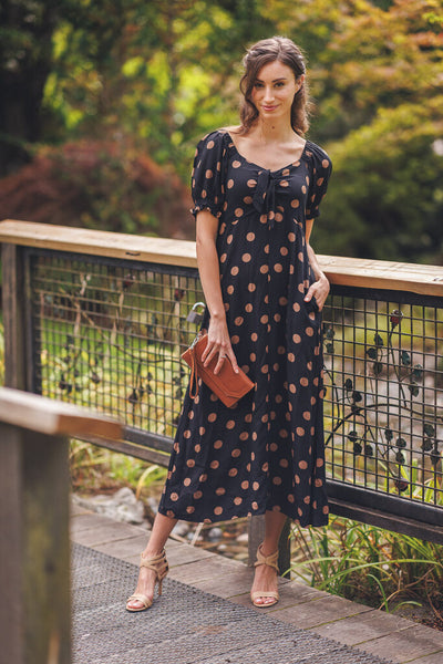 Papillon Polka-Dot Vintage Style Midi Dress