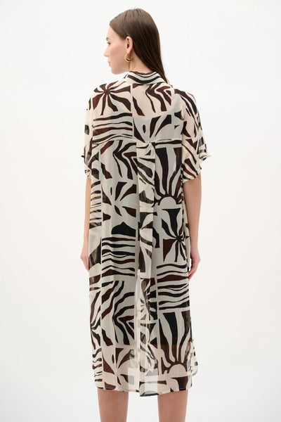 Joseph Ribkoff 262949 Chiffon Tropical Print Straight Blouse