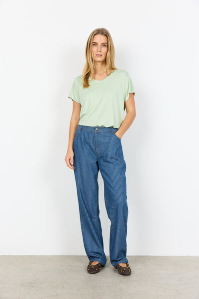 Soyaconcept 'Caisho' Blue Denim Stripe Pant