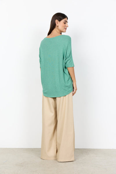 Soyaconcept 'Biara' Short Sleeve Top - Frosty Spruce Melange