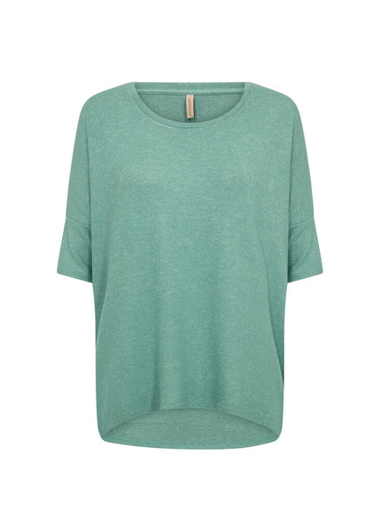 Soyaconcept 'Biara' Short Sleeve Top - Frosty Spruce Melange